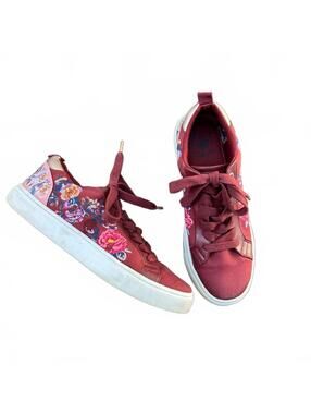 Matilda Jane Burgundy Floral Sneakers | size 5